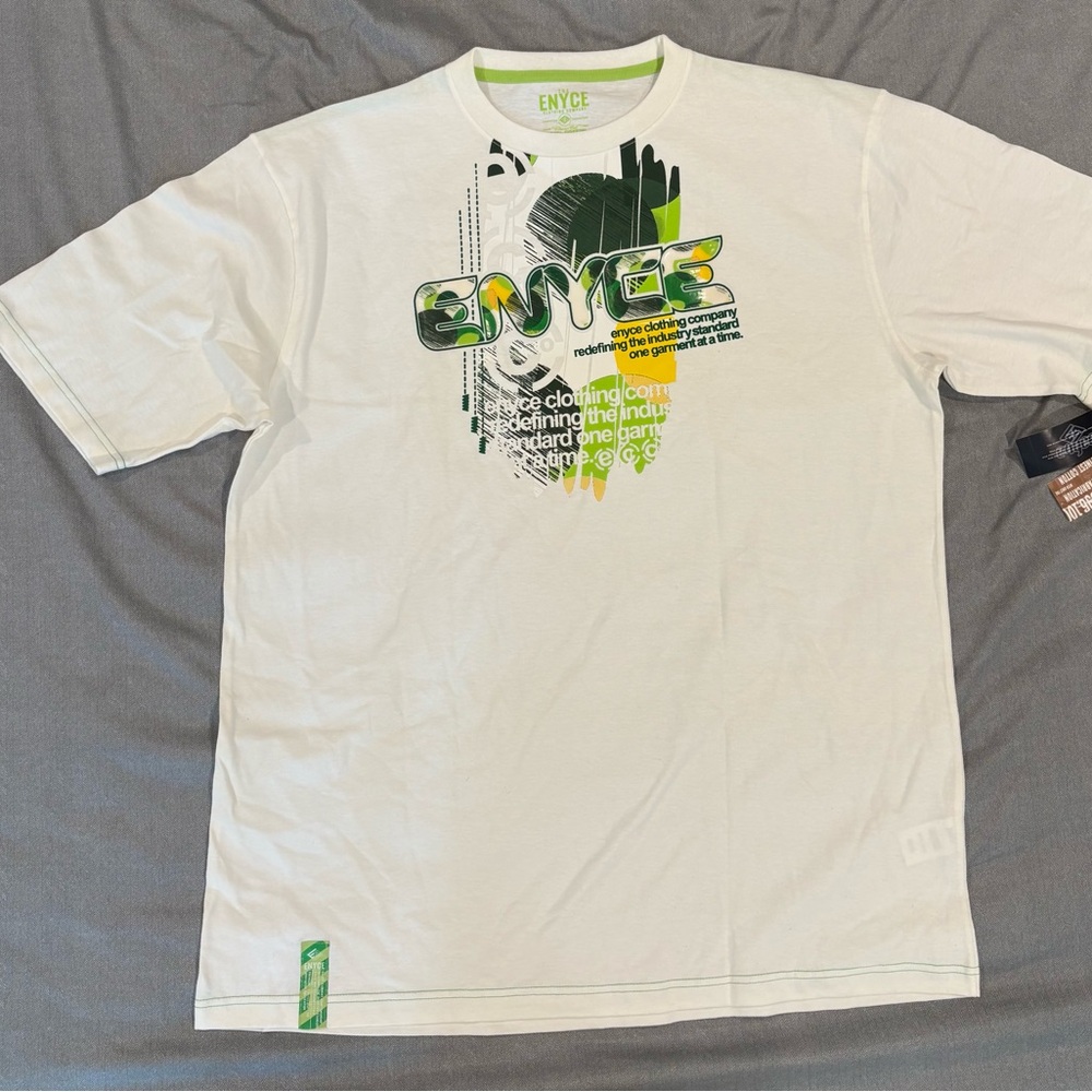 Enyce White and Green Graphic Tee